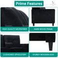 thumbnail image 3 of Raelynn Button Tufted Loveseat Sofa- Affordable Black Small Loveseat for Budget-Conscious Buyers - Microfiber Couch for Small Spaces - Durable and Sturdy Living Room Furniture with Tool-Free Assembly, 3 of 18