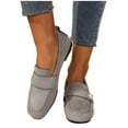 thumbnail image 5 of Gray Female Casual Loafers Featuring A Slip-On Design And Round Toe Made Of Flock For Comfort, 5 of 9