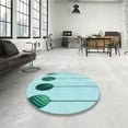 thumbnail image 4 of Ahgly Company Machine Washable Indoor Round Transitional Electric Blue Area Rugs, 3' Round, 4 of 7