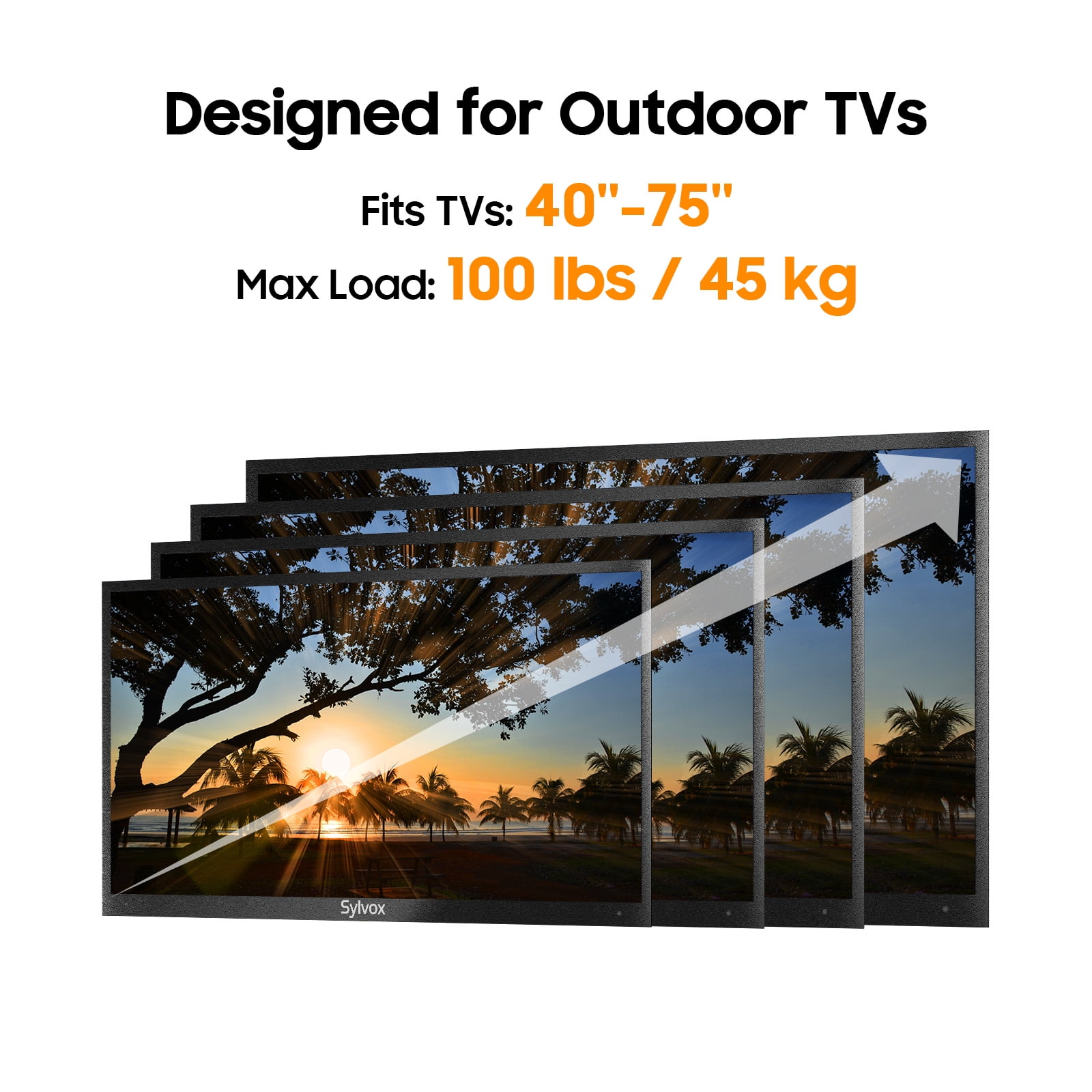SYLVOX  TV Wall Mount Bracket Full Motion, Fit for TV 40"-75"，Dual Arms with Flexible 6 Articulating Max. VESA 600 x 400 mm, Holds up to 100lbs