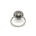 thumbnail image 3 of Art Deco Blue Sapphire & Diamond Bridal Wedding Ring in 925 Sterling Silver - Anniversary Gift - September Birthstone, 3 of 6