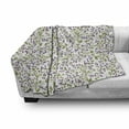 thumbnail image 2 of Flower Soft Flannel Fleece Blanket, Floral Pattern Wild Berries Ornamental Curvy Branches Foliage Fruits Botanic, Cozy Plush for Indoor and Outdoor Use, 70" x 90", Purple Green White, by Ambesonne, 2 of 5