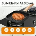 thumbnail image 6 of Aluminium Alloy Square Grilling Pan for All Stoves Nonstick Grill Skillet Steak Pan Versatile Wood Handle Stove Top Grill Pan for Indoor Cooking Outdoor Grilling, 6 of 8