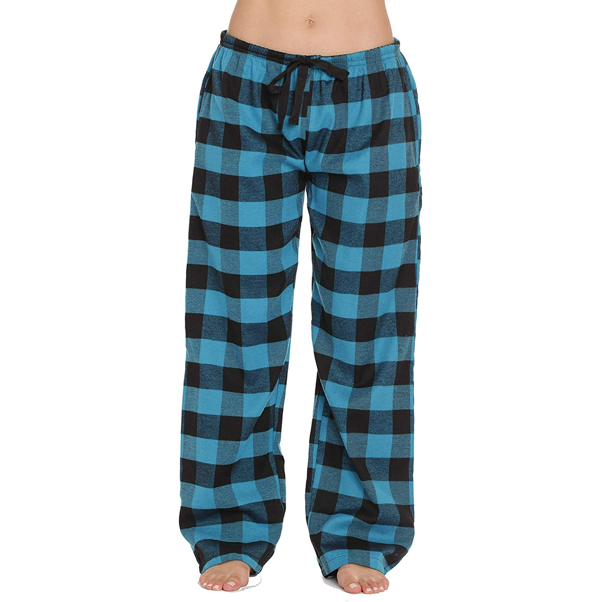 Buffalo Plaid Flannel Pajama Pants for Women with Pockets