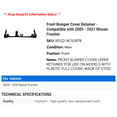 thumbnail image 2 of Front Bumper Cover Retainer - Compatible with 2009 - 2021 Nissan Frontier 2010 2011 2012 2013 2014 2015 2016 2017 2018 2019 2020, 2 of 2