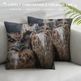 thumbnail image 3 of Orinice Owls Beaks Hyperrealism Graphic Decorative Cotton Linen Throw Pillow Cover for Home, Couch, Living Room, Bed, Sofa - High-Quality, 1PC 24x24in, 3 of 5