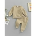 thumbnail image 2 of Bagilaanoe 2Pcs Newborn Baby Girl Boy Long Pants Set Long Sleeve Pullover Tops+ Trousers 6M 12M 18M 24M Infant Warm Plus Velvet Thickening Clothes, 2 of 9
