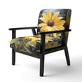 thumbnail image 3 of Designart "Contrasting Beauty Yellow Flower painting" Yellow Abstract Botanicals Upholstered Accent Chair - Modern Arm Chair For Bedroom, 3 of 5