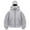 Grey, variant on Balaclava Halloween Hoodie Graphic Sweatshirt Zipper, Built-In Eye Mask, Double Hooded Full Zip Winter Coats with Pocket, Unisex, Orange， 2XL