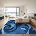 thumbnail image 3 of ODIKA 4'x6' Machine Washable Non-Slip Area Rug, Abstract Navy Blue High Traffic Rug, Blue, 1097376, 3 of 7