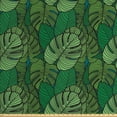 thumbnail image 1 of Philodendron Fabric by the Yard, Tropical Monstera Leaves Drawing in Dark Tones, Decorative Upholstery Fabric for Chairs & Home Accents, 10 Yards, Jade Green Fern Green by Ambesonne, 1 of 2