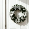 thumbnail image 5 of 15.7 Inch Christmas Wreath for Front Door, Artificial Poinsettia Wreath with Red Berry Pine Cone & Ball Ornaments, Indoor Outdoor Xmas Holiday Door Wall Decorations, 5 of 7