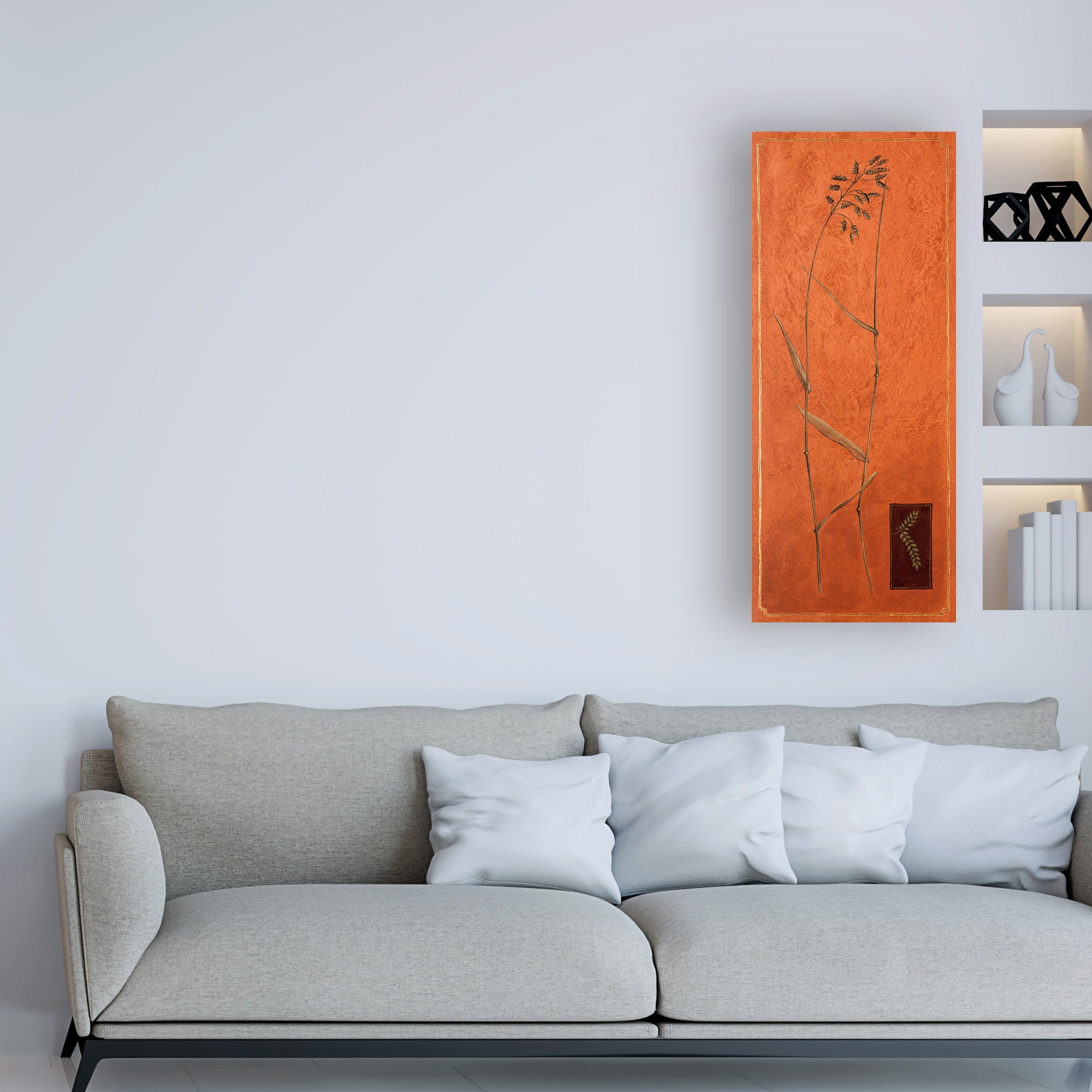 Trademark Fine Art 'Grass On Orange Background' Canvas Art by Pablo Esteban