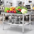 thumbnail image 1 of GloryStar Table de Préparation en Acier Inoxydable Homologuée NSF, 24"x48 Pouces/60"x24 Pouces Table de Travail Robuste avec Tablette Inférieure Réglable, Dosseret et Roulettes Optionnelles pour Restaurant Ou Usage Extérieur, 1 of 7
