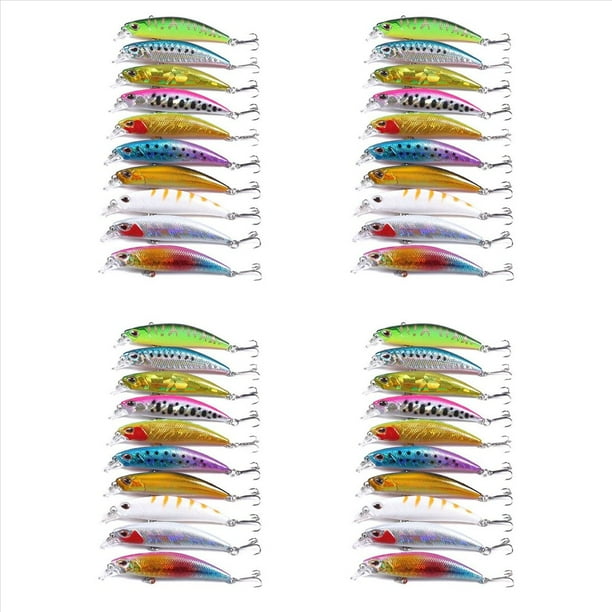 40 Piezas Lote SeñUelo SeñUelo Interna Flotante SeñUelos de Pesca Bass CrankBait 6 cm