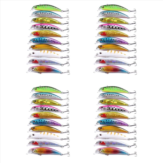 40 Piezas Lote SeñUelo SeñUelo Interna Flotante SeñUelos de Pesca Bass CrankBait 6 cm