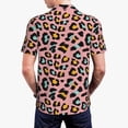 thumbnail image 4 of Balery Leopard Printed Men’s Short Sleeve Polo Shirt, Midweight Men's Shirt,Golf Polo shirts -X-Large, 4 of 9