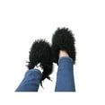 thumbnail image 3 of Ferndule Mens Womens Warm Shoes Fluffy Slipper Socks Plush Lined Booties Slippers Comfort Memory Foam House Shoe Unisex Slip On Lightweight Black 11-11.5, 3 of 5