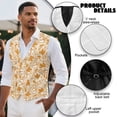 thumbnail image 7 of Uorisanigo Yellow Cowboy Men's Suit Vest Size M V Neck Mens Vests Casual Dress with Pockets Lightweight Waistcoat Casual Vest Fashion for Men, 7 of 7