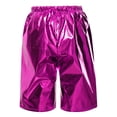thumbnail image 2 of YONGHS Kids Boys Girls Shiny Metallic Hip Hop Dance Shorts Loose Performance Shorts Hot Pink 5-6, 2 of 5