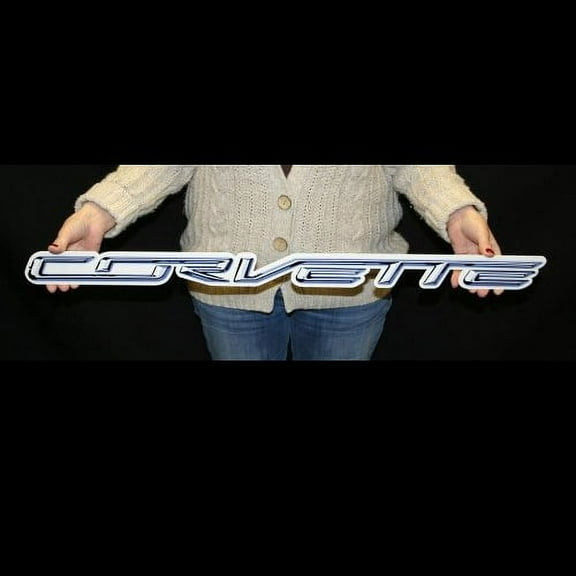 C7 Corvette Wall Emblem Script Large Metal Art 2014 and Newer Corvettes