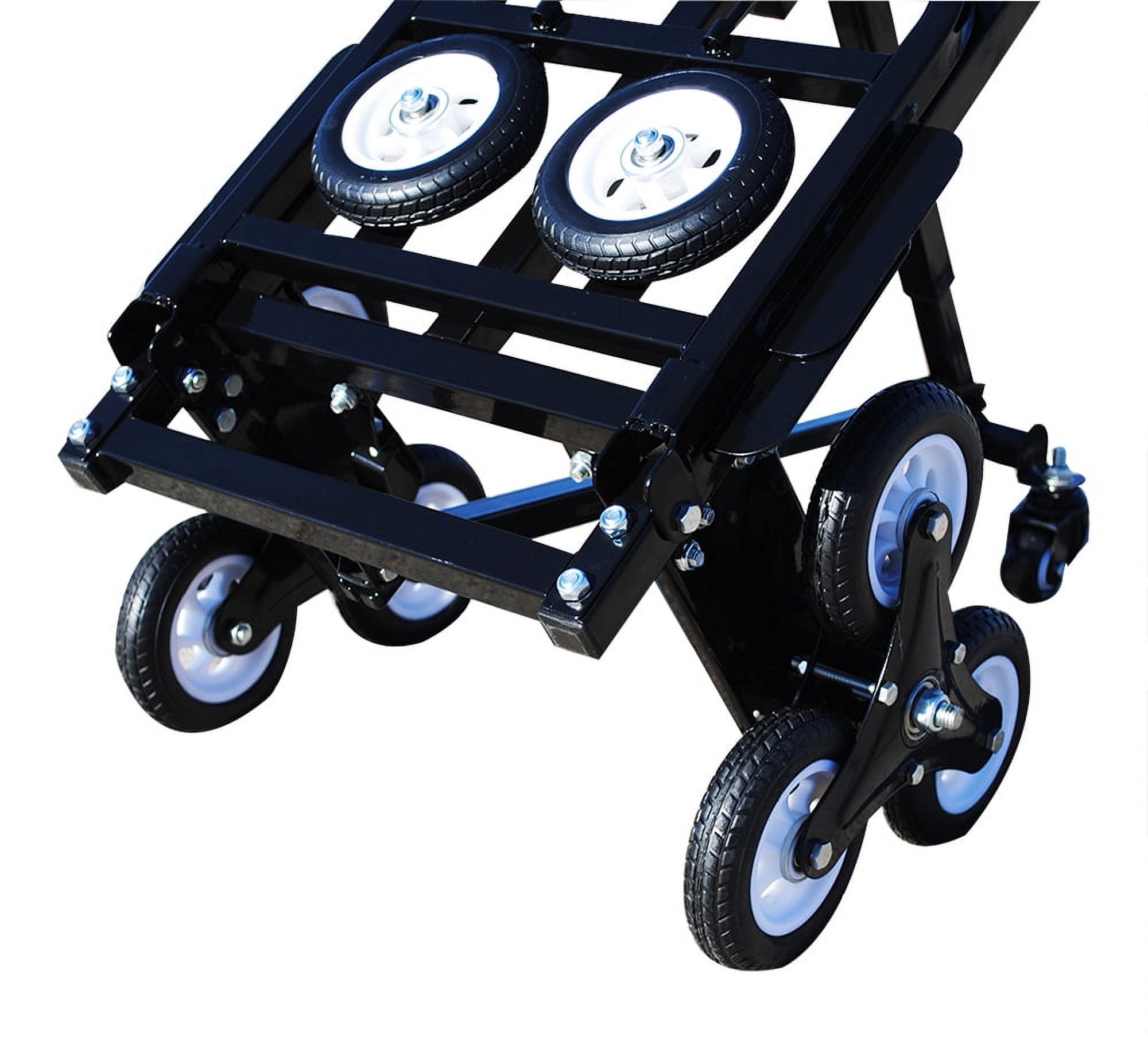 INTSUPERMAI Folding Stair Climbing Cart Portable Hand Truck Luggage Cart 2 Backup Wheels 2 Casters Black