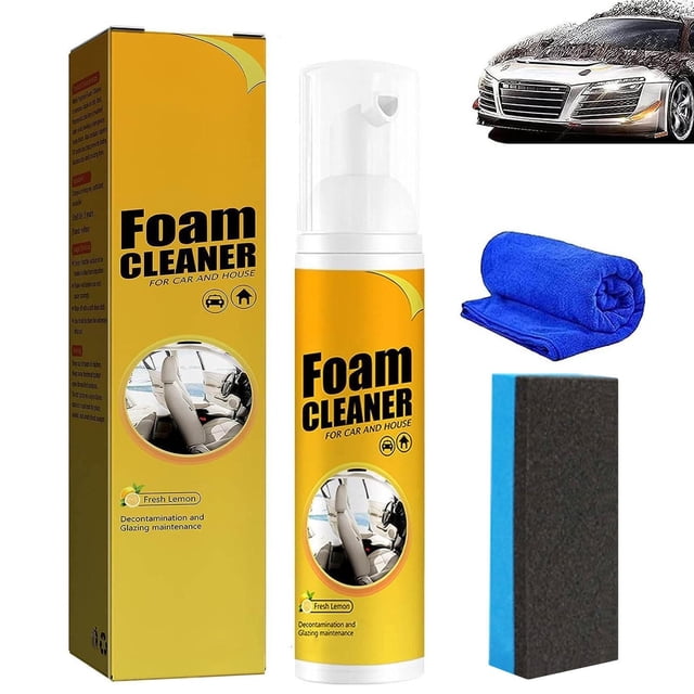 Foam Cleaner, 100ml Multi-Purpose Car & Interior Cleaner, Powerful Stain Removal for Dashboard, Seats & Surfaces, UV Protection, Non-Greasy Matte Finish