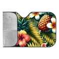 thumbnail image 6 of Awypu Leaf Hawaiian Pineapples Tropical Palm Leaves Flowers Car Shades for Front Windows Windshield Sun Shade 55.12*29.92 in, 6 of 7