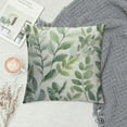 thumbnail image 2 of JRXY  Throw Pillow Covers Decorative Green Leaf Watercolor Eucalyptus Branches Hand Floral with Plant White Natural Greenery Twig Cushion Pillowcase Sofa Square Print White, 2 of 5