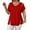 Red, variant on Kixjoy Plus Size Short Sleeve Tops for Women Fashion V Neck Shirts Loose Fit Business Soild Tunic Tops Casual Hollow Summer Outfits for Women, Red 5XL