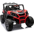 thumbnail image 5 of Farmdex 4WD 24V Ride on Toys 2 XL Seater Kids Ride on Cars w/ Remote Control, 4*200W Motor, Electric Off-Road UTV 7AH Battery Powered 4-Wheeler Vehicle w/ Bluetooth, Music, 3-Speed, LED Light, Red, 5 of 17
