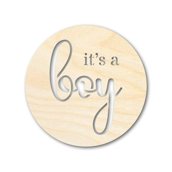 Unfinished Wood It's A Boy Cutout 16" / 1/2"