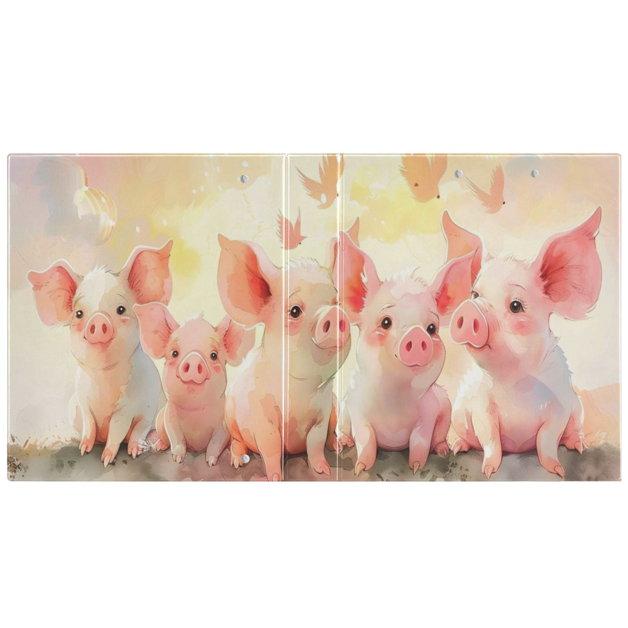 Many Pigs 3 Ring Binders 1.5 inch Hardcover File Folders with Interior Pockets A4 Size Organizer for School Office Hospital