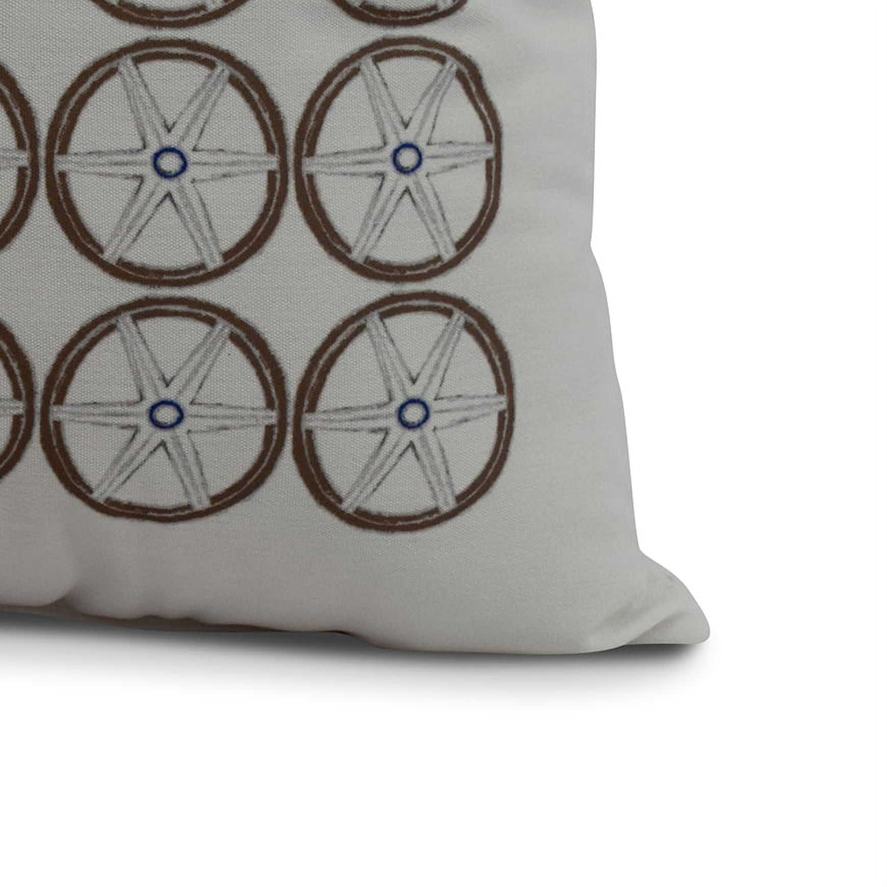 Simply Daisy, 18 x 18 inch, Nautical Geo Square, Geometric Print Pillow, Ivory