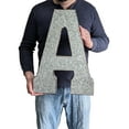 thumbnail image 6 of Huge 20" Metal Letter "A" Wall Decor, Silver with Rusted Edges, Galvanized Wall Mountable Decoration for Country, Mid-Century, or Farmhouse Themed Room or Event, 6 of 6