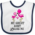 thumbnail image 3 of Inktastic My Great Aunt Loves Me with Two Flamingos Boys or Girls Baby Bib, 3 of 4