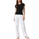 thumbnail image 2 of INSPIRAR CHIC Camiseta de T-shirt acanalada casual de oficina para mujeres con ajuste slim y mangas cortas para el verano M Negro, 2 of 6