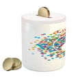 thumbnail image 2 of Ying Yang Piggy Bank, Rainbow Color Effect Graphic Design on Ying Yang Sign Themed Peace, Ceramic Coin Bank Money Box for Cash Saving, 3.6" X 3.2", Multicolor, by Ambesonne, 2 of 4