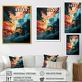 thumbnail image 4 of Designart "Swirling Fluid Painting in Pink and Blue III" Abstract Canvas Wall Art - Modern Pink Abstract Painting Living Room Canvas Art, 4 of 6