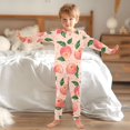 thumbnail image 6 of Pink Peach Cotton Pajamas 2 Piece Set Sleepwear Soft and Comfortable Homewear Nightwear, 6 of 7