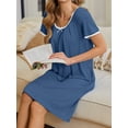 thumbnail image 5 of Avidlove Nightgowns for Women Short Sleeve House Dress with Pockets Pleated Nightdress Soft Sleepwear S-XXXL, 5 of 6