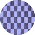 thumbnail image 1 of Ahgly Company Indoor Round Checkered Blue Modern Area Rugs, 3' Round, 1 of 4