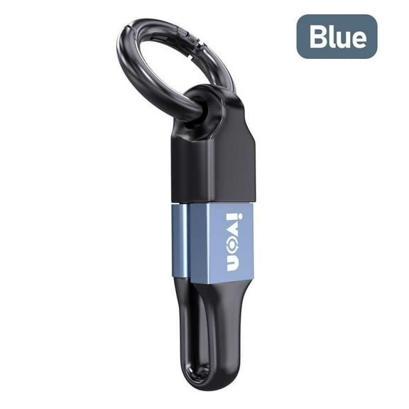 Flexible Keychain Ultra Short USB Data Cable 3.1A Max Micro Type-C To USB A Fast Charging Cable BLUE FOR TYPE-C