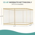 thumbnail image 4 of Aoodor Universal 12 x 16 ft. Gazebo Replacement Mosquito Netting Screen 4-Panel Sidewalls with Double Zipper for Patio Backyard Deck and Lawns (Only Netting), 4 of 9