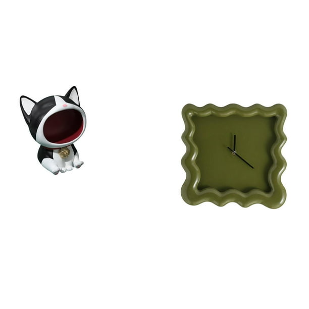 Estatua De Gato, Arte Artesanal, Adorno Para Entrada, Cuenco Para Llaves, Cuenco Para Dulces, Figura Decorativa, Reloj De Pared Cuadrado, Decoración De Pared, Regalos, Adorno Silencioso Y