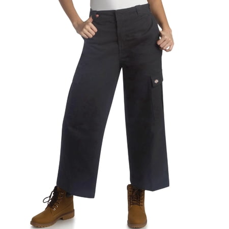Dickies Womens Wide Leg Cargo Pants - Regular Fit High Waisted Casual Pants for Women Fashion