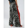 thumbnail image 6 of Women'S Cheetah Print Wide Leg Baggy Pants Y2k Side Loose Streetwear Trousers Gray XL, 6 of 8
