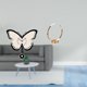 thumbnail image 2 of Reloj de pared de mariposa de acrílico y soporte para botellas de metal, organizador para oficina, comedor, habitación infantil, decoración de granja., 2 of 8