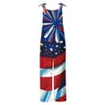 thumbnail image 5 of QATAINLAV 4th of July Jumpsuits for Women American Flag Overalls Adjustable Strap Cotton Linen One Piece Rompers Sleeveless Wide Leg Bib Pants Multicolor S, 5 of 6