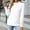 White, variant on Babysbule Womens Long Sleeve Tops Women's Fashion Deep Round- Neck Solid Button Long Sleeve Blouse Shirt Top